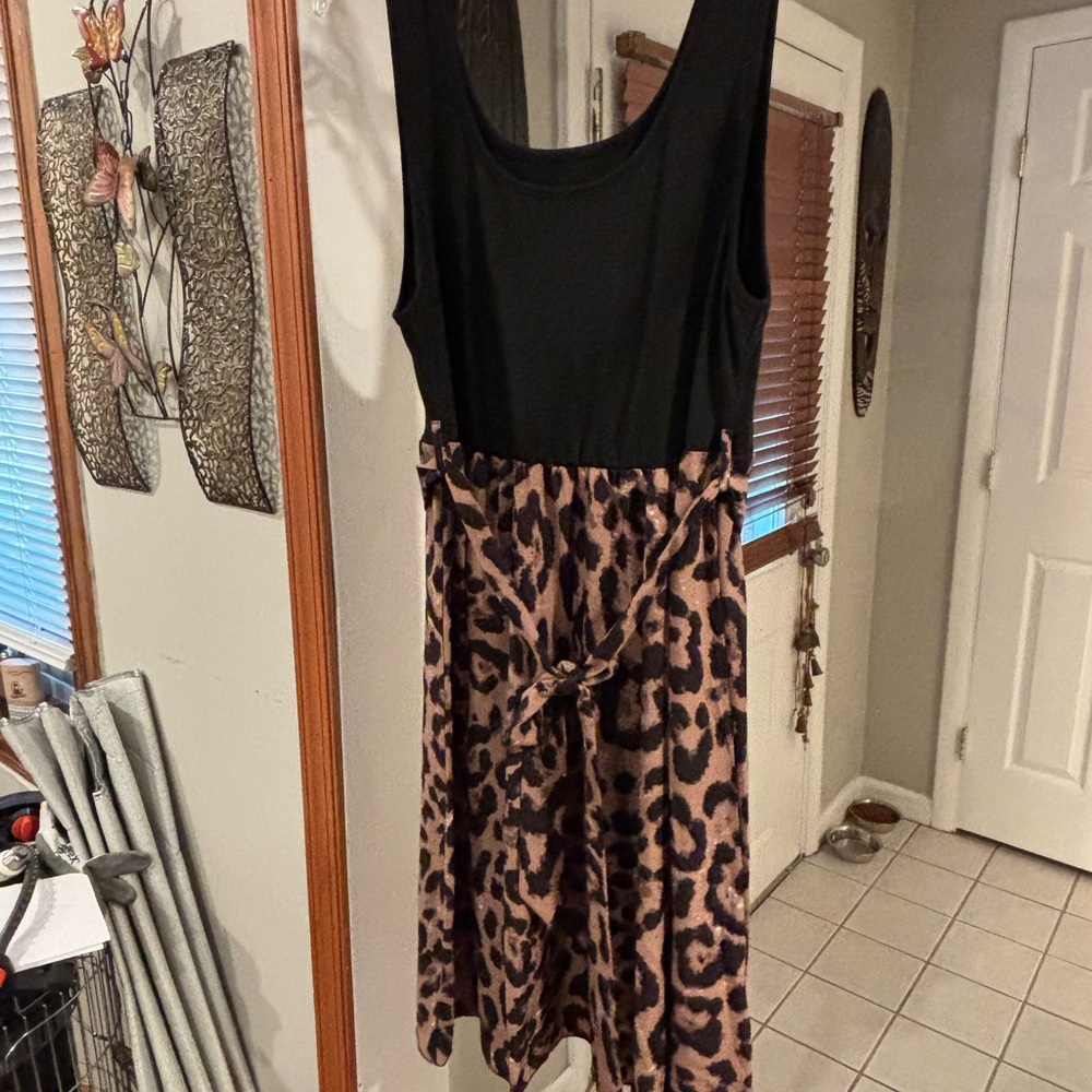 SHEIN Curve Black and Brown Animal Print Dress